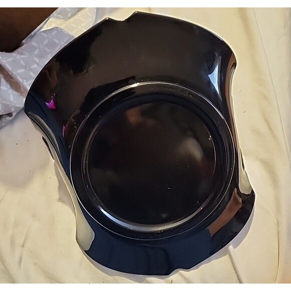 Vintage Black Amethyst Glass Handled Serving Plate 8" Mid-Century Tray - Picture 4 of 6